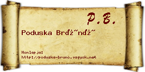 Poduska Brúnó névjegykártya
